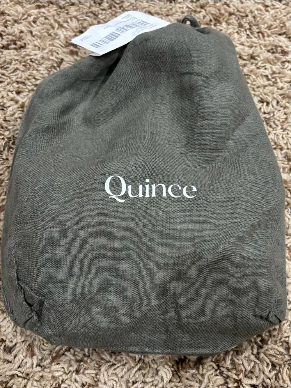 Quince 100% European Linen Standard Shams Set of 2 Dusty Olive